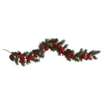 Nearly Natural 6 ft. Artificial Apple and Berry Christmas Garland with Pine Cones thumbnail 1