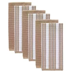 RITZ T-Fal Sand Solid and Stripe Cotton Waffle Terry Kitchen Dish Towel Set, 6-Pack thumbnail 1
