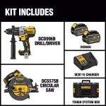 DEWALT FLEXVOLT 60V MAX Cordless 2-Tool Combo Kit with (2) 6.0 Ah Batteries, Charger & 22 in. ToughSystem Toolbox thumbnail 2