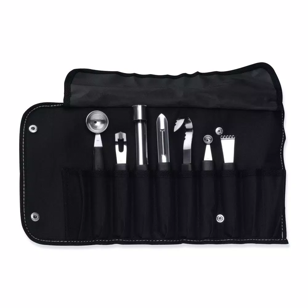 BergHOFF Essentials 8-Piece Stainless Steel Garnishing Tool Set with Carrying Case