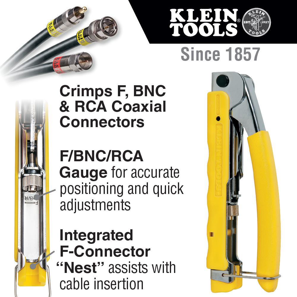 Klein Tools Coaxial Cable Compression Crimper and 2-Level Cable Stripper Tool Set