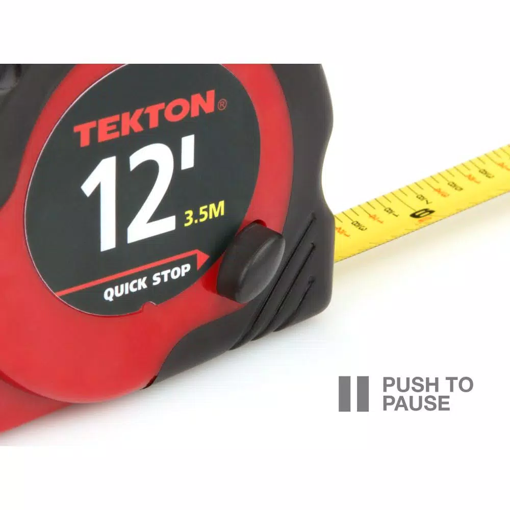 TEKTON 12 ft. x 1/2 in. Tape Measure with Impact-Resistant ABS Housing