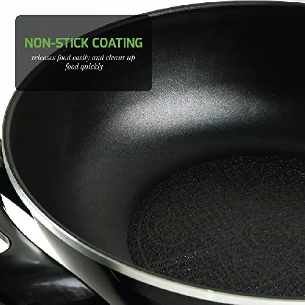 Ovente 13-Inch Non-Stick Electric Skillet with Tempered Glass Lid and Adjustable Temperature Control, Black