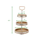 Mind Reader Products 3-Tier Silver Cake Stand with Handle, Galvanized Steel Dessert Display thumbnail 7