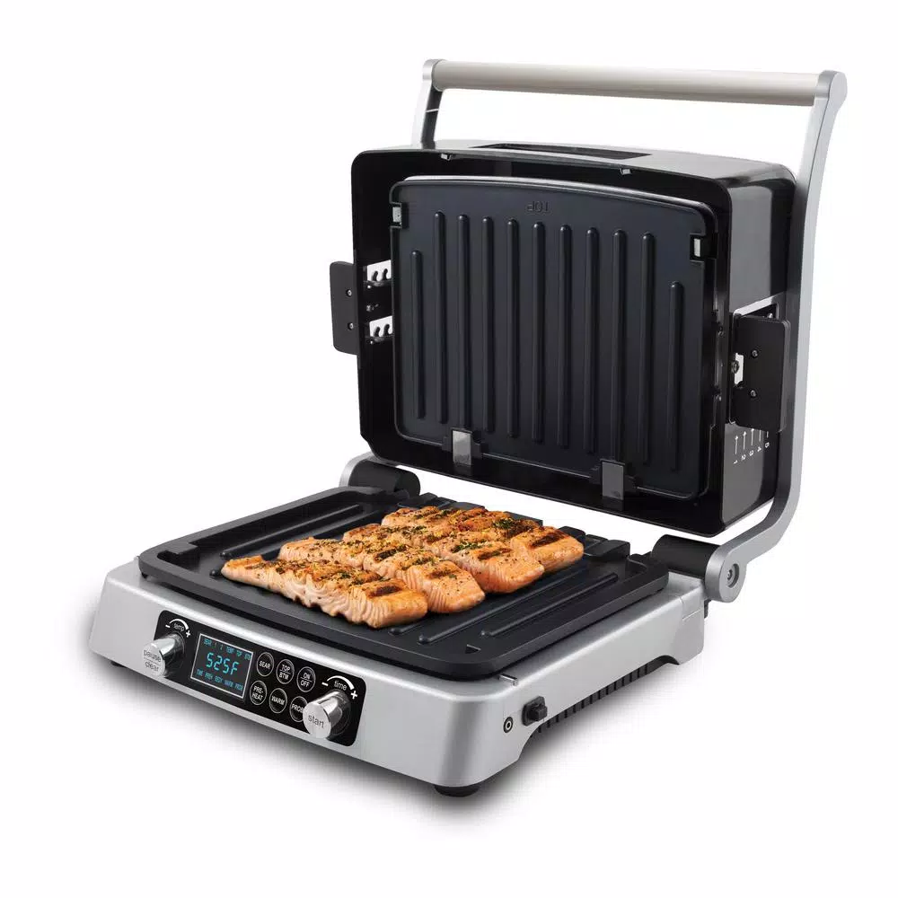 NuWave Jubilee Double Indoor Grill, 1800W Stainless Steel Smokeless Countertop Grill with Drip Tray