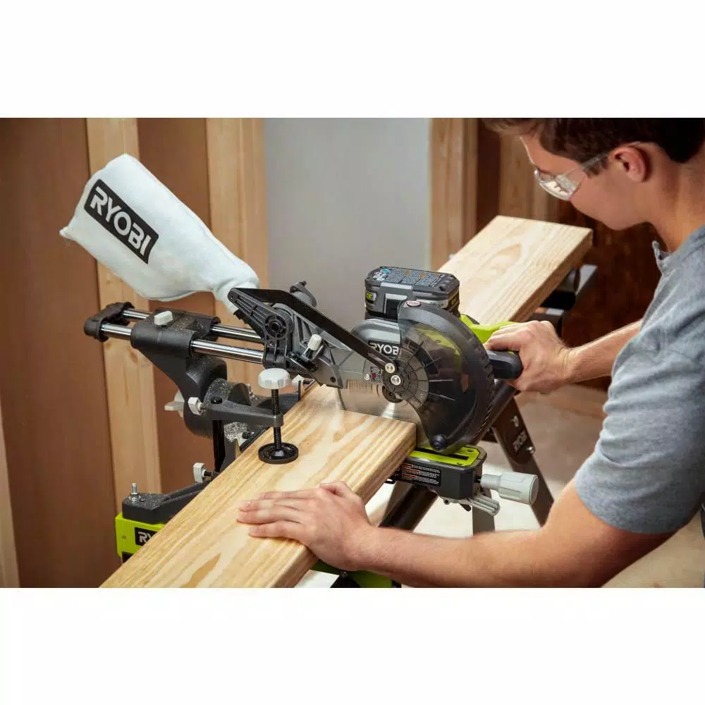 RYOBI 18V ONE+ 7-1/4 in. Sliding Compound Miter Saw, Cordless