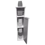 Unbranded Stockholm 2-in-1 Freestanding Toilet Paper Holder and Storage Cabinet, Brown Oak & White thumbnail 2