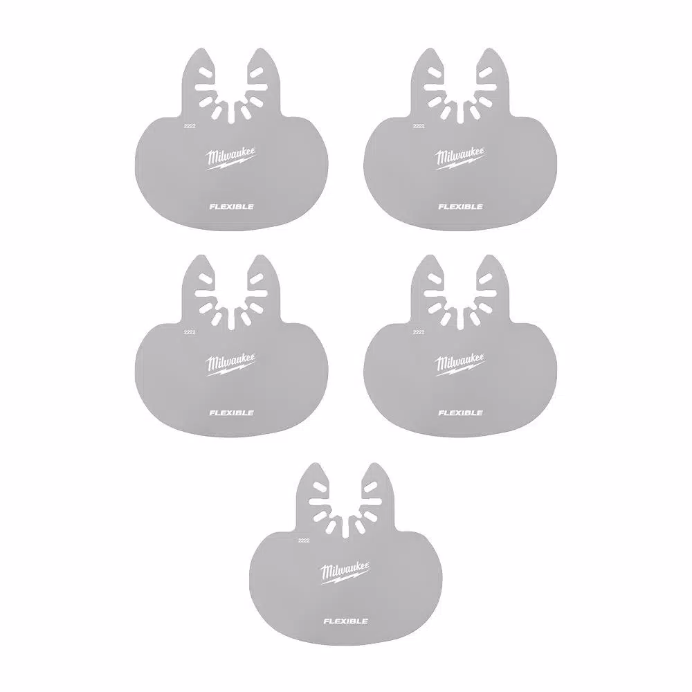 Milwaukee OPEN-LOK Mushroom Sealant Scraper Blade, Stainless Steel, 5-Piece