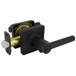 Defiant Highland Matte Black Keyed Entry Door Lever with Square Rose thumbnail 6