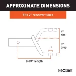 CURT Class 3 Ball Mount, 2" Receiver, 6" Drop or 4" Rise, 7500 lbs Capacity thumbnail 3