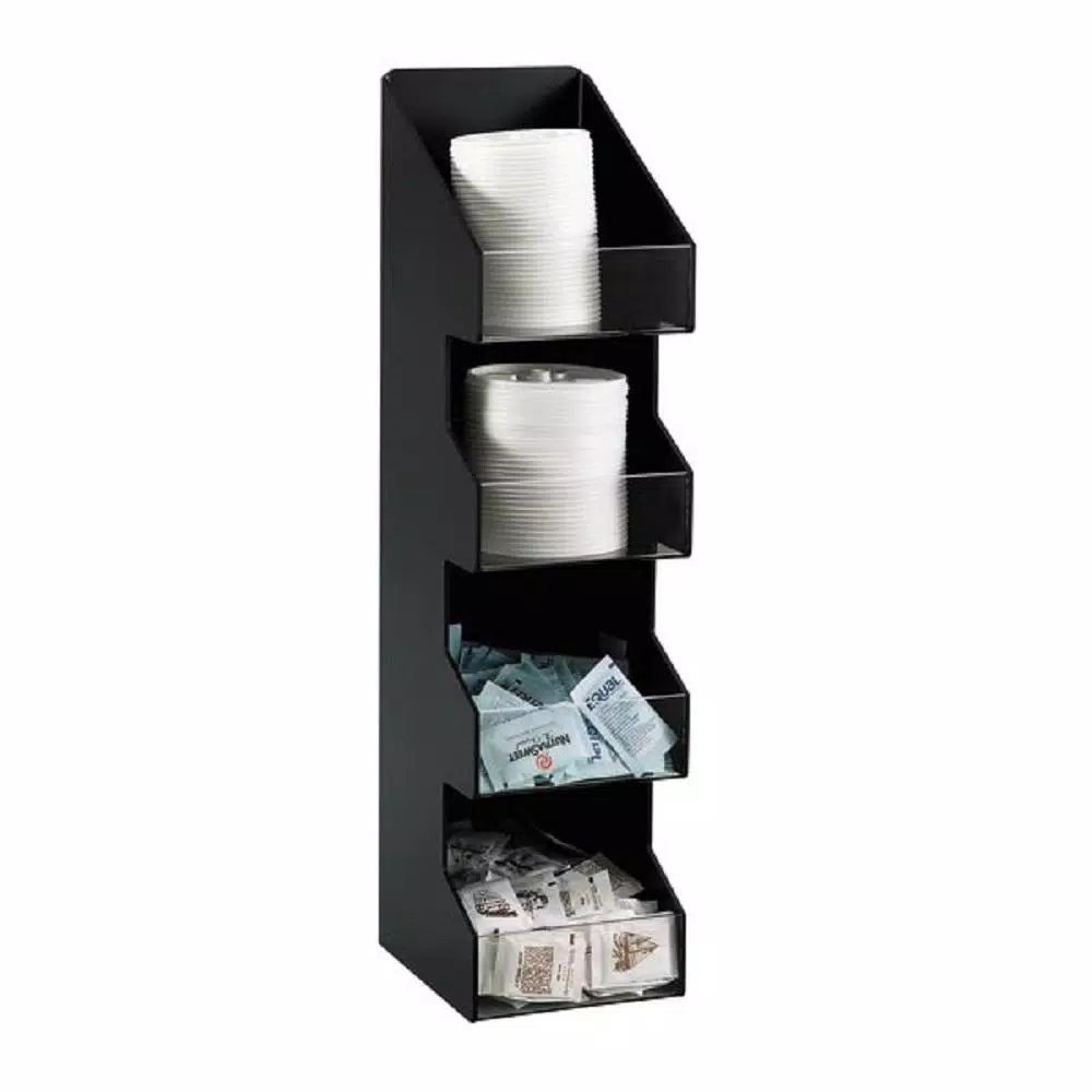 Unbranded Black 4-Section Vertical Countertop Lid and Condiment Organizer