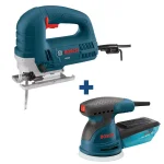Bosch JS260 6 Amp Corded Variable Speed Jig Saw Kit with ROS10 5 in. Random Orbit Sander thumbnail 1