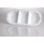 Abigails Charlot 3-Part Ceramic Condiment Platter, Handmade in Portugal, White thumbnail 1