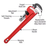 RIDGID 18 in. Heavy-Duty Straight Pipe Wrench thumbnail 3