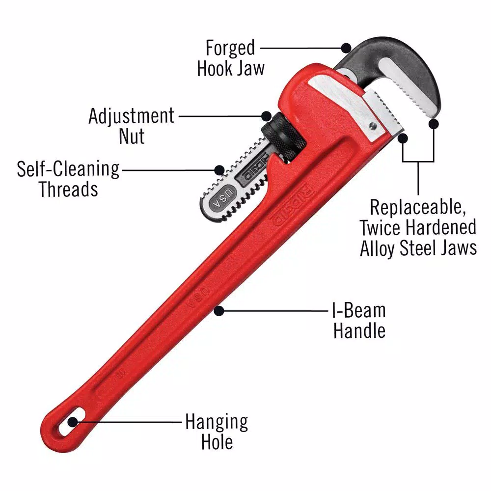 RIDGID 18 in. Heavy-Duty Straight Pipe Wrench