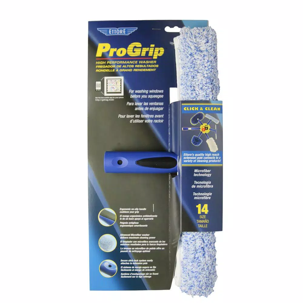 Ettore ProGrip 14 in. Window Washer Scrubber with Microfiber Sleeve