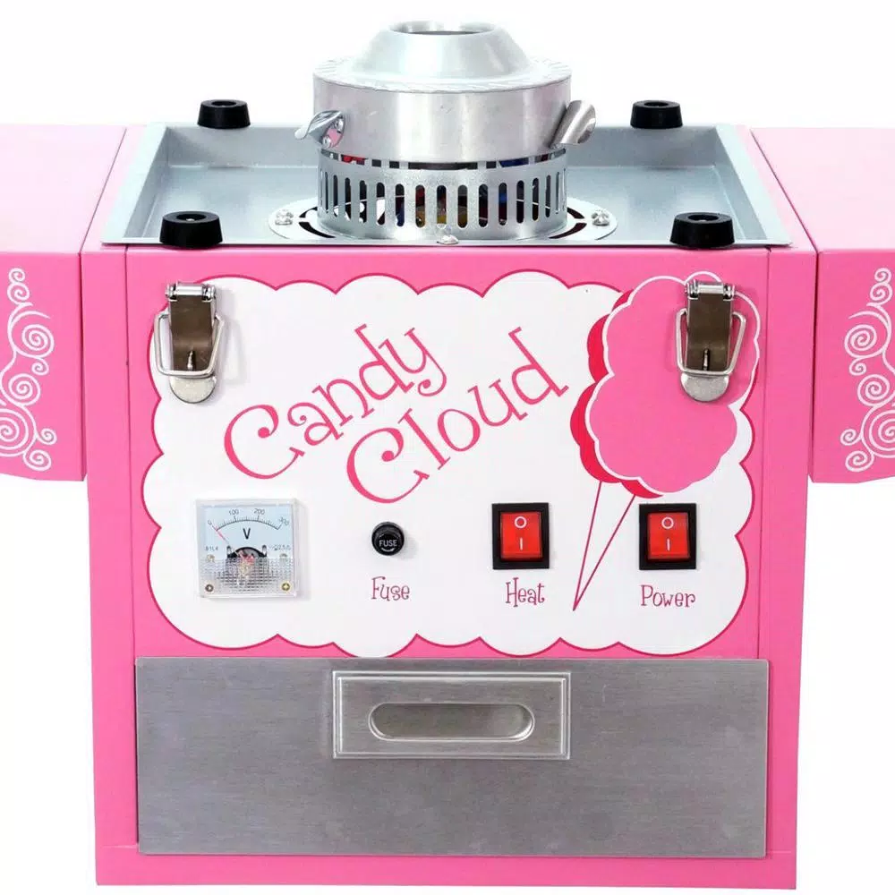 Funtime Popcorn Pink Cotton Candy Machine Cart - Commercial Floss Maker
