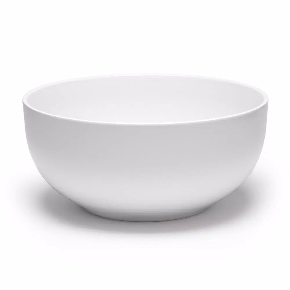 Q Squared Diamond Round 10 in. White Melamine Serving Bowl