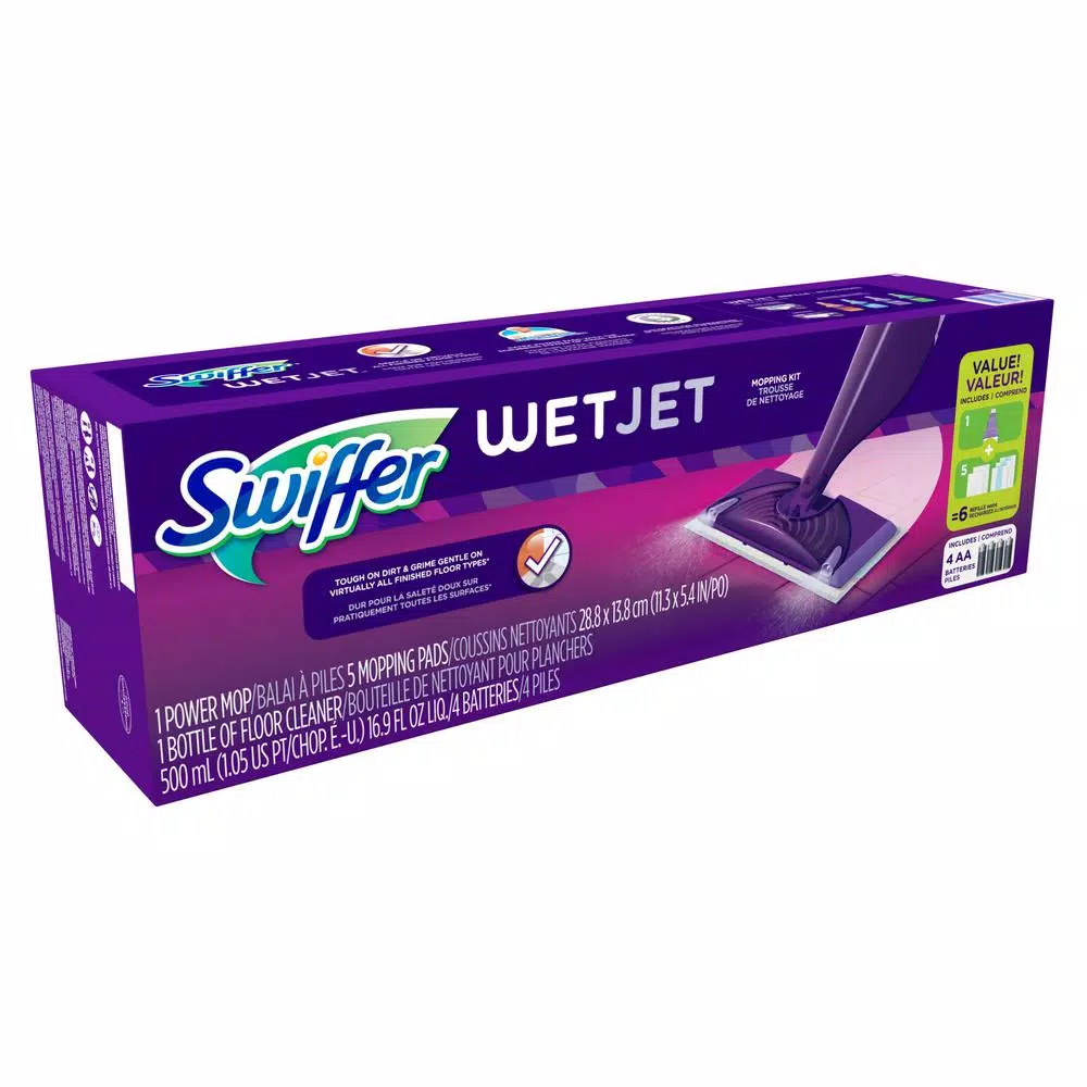 Swiffer WetJet Power Mop Starter Kit for Hardwood, Laminate, and Tile Floors