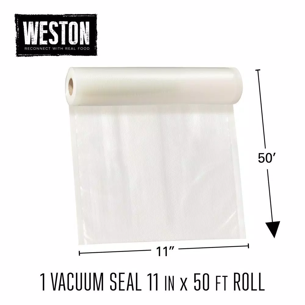 Weston Heavy Duty Vacuum Sealer Bag Roll, 11 in. x 50 ft., 3.0 Mil Two-Ply, BPA Free