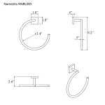 Nameeks Nice Hotel Wall Mounted Towel Ring - Polished Chrome Brass thumbnail 2