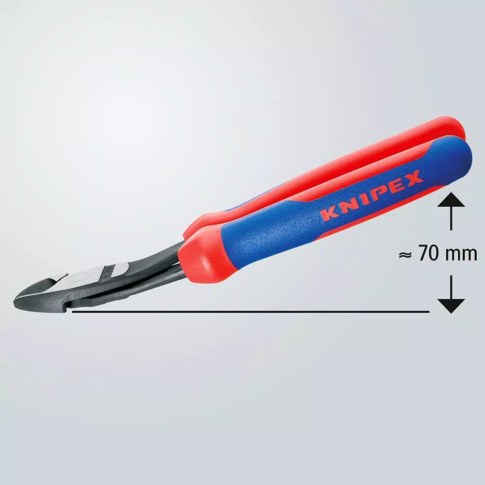 KNIPEX 8 in. High Leverage Angled Diagonal Cutting Pliers with Comfort Grip