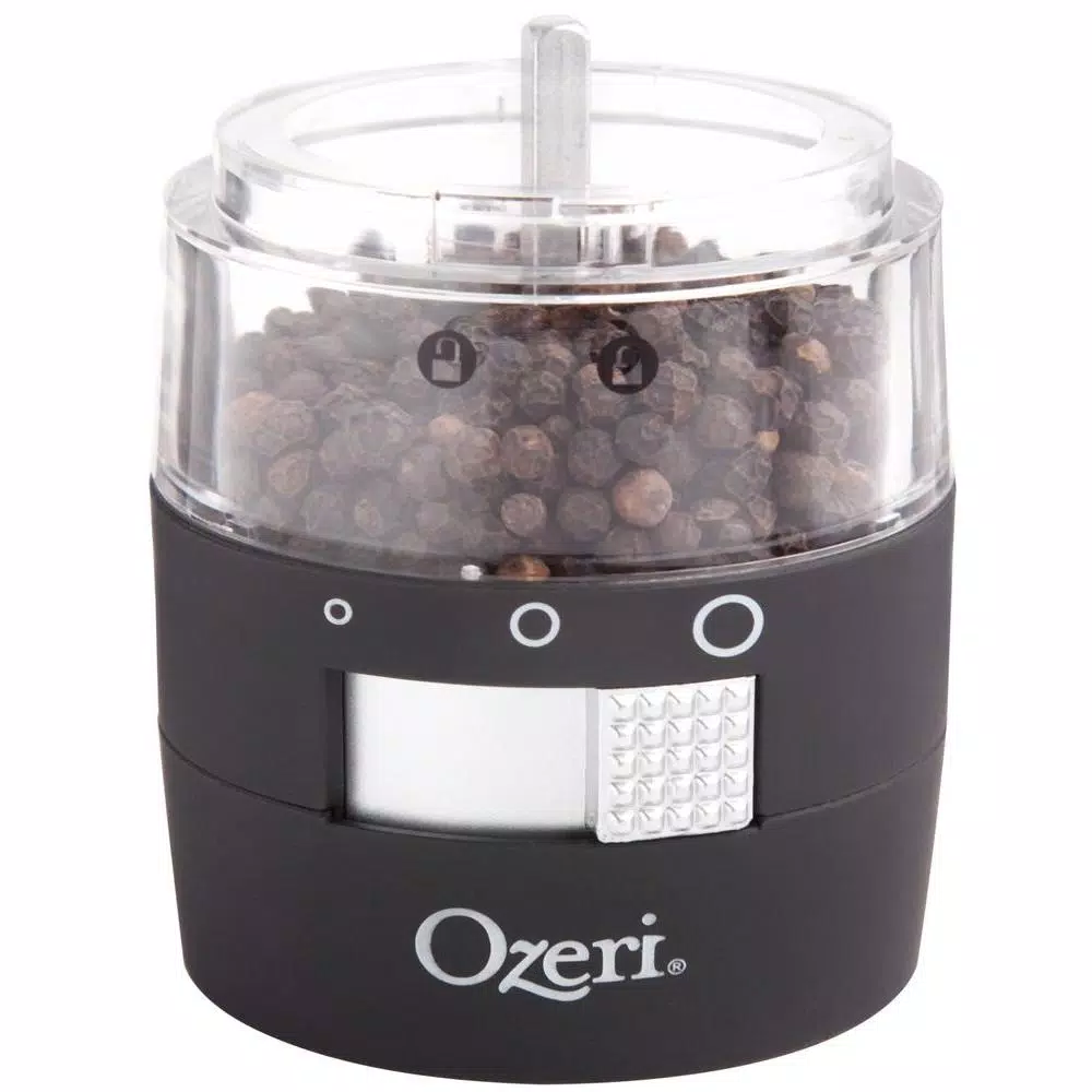 Ozeri Savore Soft Touch Electric Pepper Mill and Grinder, Adjustable Ceramic Mechanism, Black