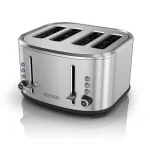 BLACK+DECKER 4-Slice Stainless Steel Extra-Wide Slot Toaster with Crumb Tray thumbnail 2