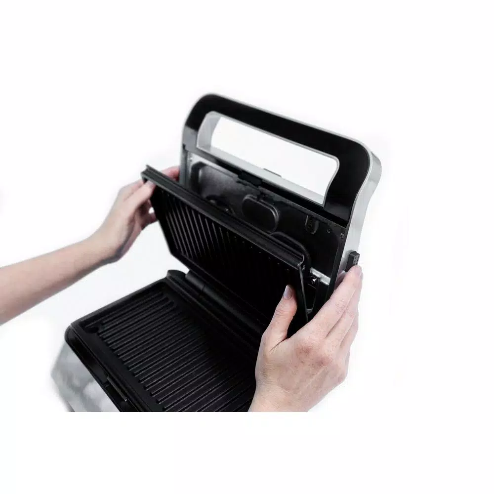 DeLonghi De'Longhi Livenza Compact 3-in-1 Indoor Grill, Sandwich Maker & Waffle Maker, 50 sq. in., Stainless Steel