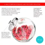 Unbranded 91 oz. Large Clear Glass Candy Jar with Stainless Steel Lid thumbnail 4