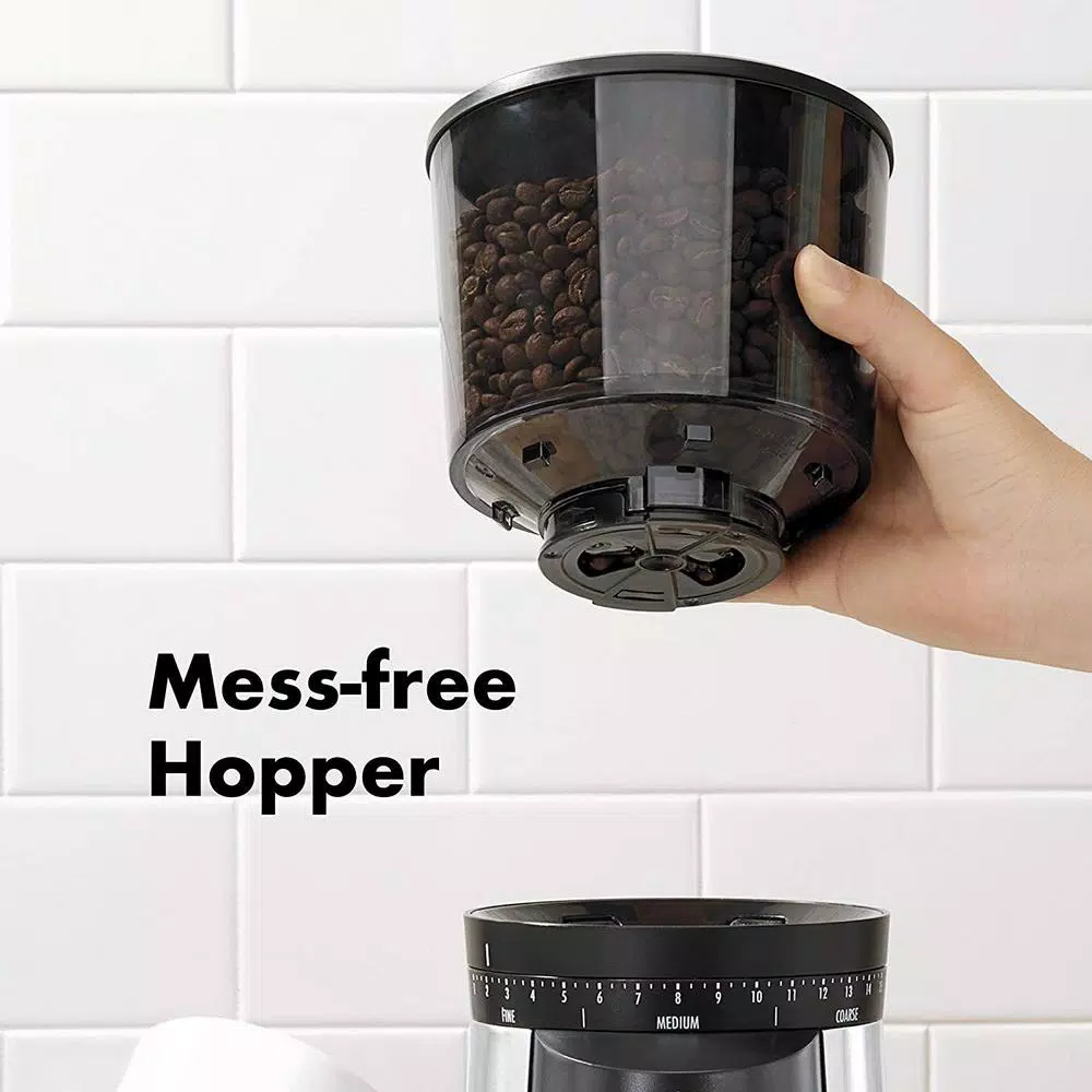 OXO 16 oz. Stainless Steel Conical Burr Coffee Grinder with 43 Adjustable Settings