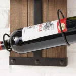 StyleWell 4-Bottle Vertical Wall Mounted Wine Rack, Black and Natural Wood thumbnail 5