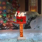 Peanuts 36 in. Peanuts Snoopy & Woodstock Red Mailbox 3D Pre-Lit Animated Tinsel Sculpture thumbnail 2