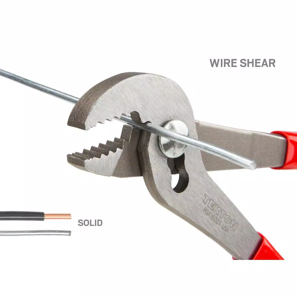 TEKTON 7 in. Angle Nose Slip Joint Pliers with Wire Shear
