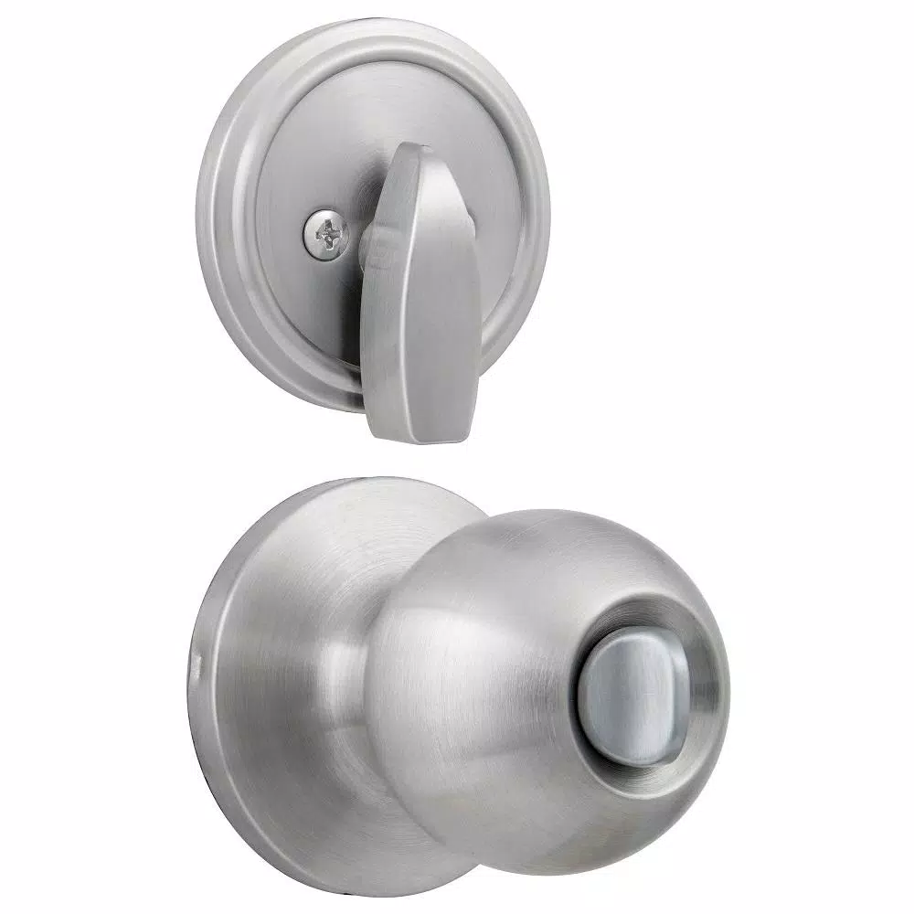 Universal Hardware Satin Chrome Commercial Entry Knob and Single Cylinder Deadbolt Combo Pack, ANSI Grade 2