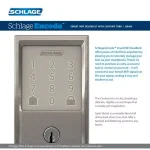 Schlage Encode Smart WiFi Door Lock with Latitude Lever Handleset, Satin Nickel thumbnail 4