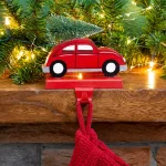 Glitzhome Red Car Wooden and Metal Christmas Stocking Holder - Travel Theme Holiday Decor thumbnail 6
