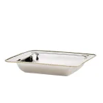 Old Dutch 4 Qt. Rectangular Antique Copper Hammered Chafing Dish with Stainless Steel Pan and Iron Stand thumbnail 5