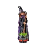 Worth Imports 12 in. Witch Stirring Pot Figure - Halloween Tabletop Decoration thumbnail 1