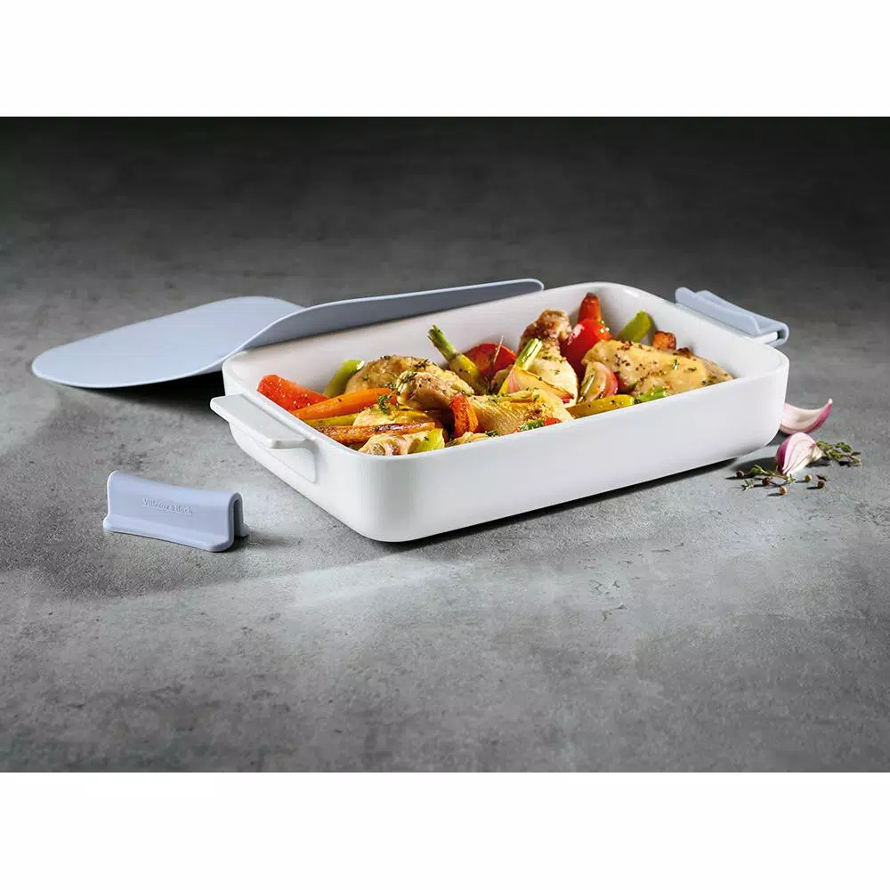 Villeroy & Boch Clever Cooking 4-Piece Rectangular Casserole Set with Silicone Lid and Handles