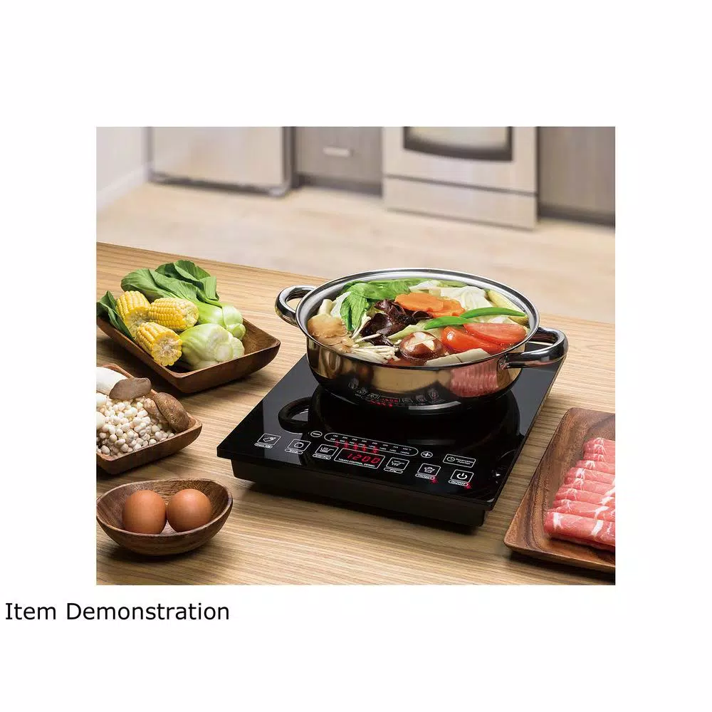 Rosewill 1800W Single Burner Induction Cooktop, 11 in. Black Hot Plate with Temperature Controls