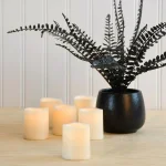 LUMABASE LED Amber Battery Operated Mini Pillar Candles, Set of 6, Flameless Flickering Lights thumbnail 3