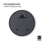 Umbra HUB Contemporary Round Mirror with Black Rubber Rim, 24 in. thumbnail 2