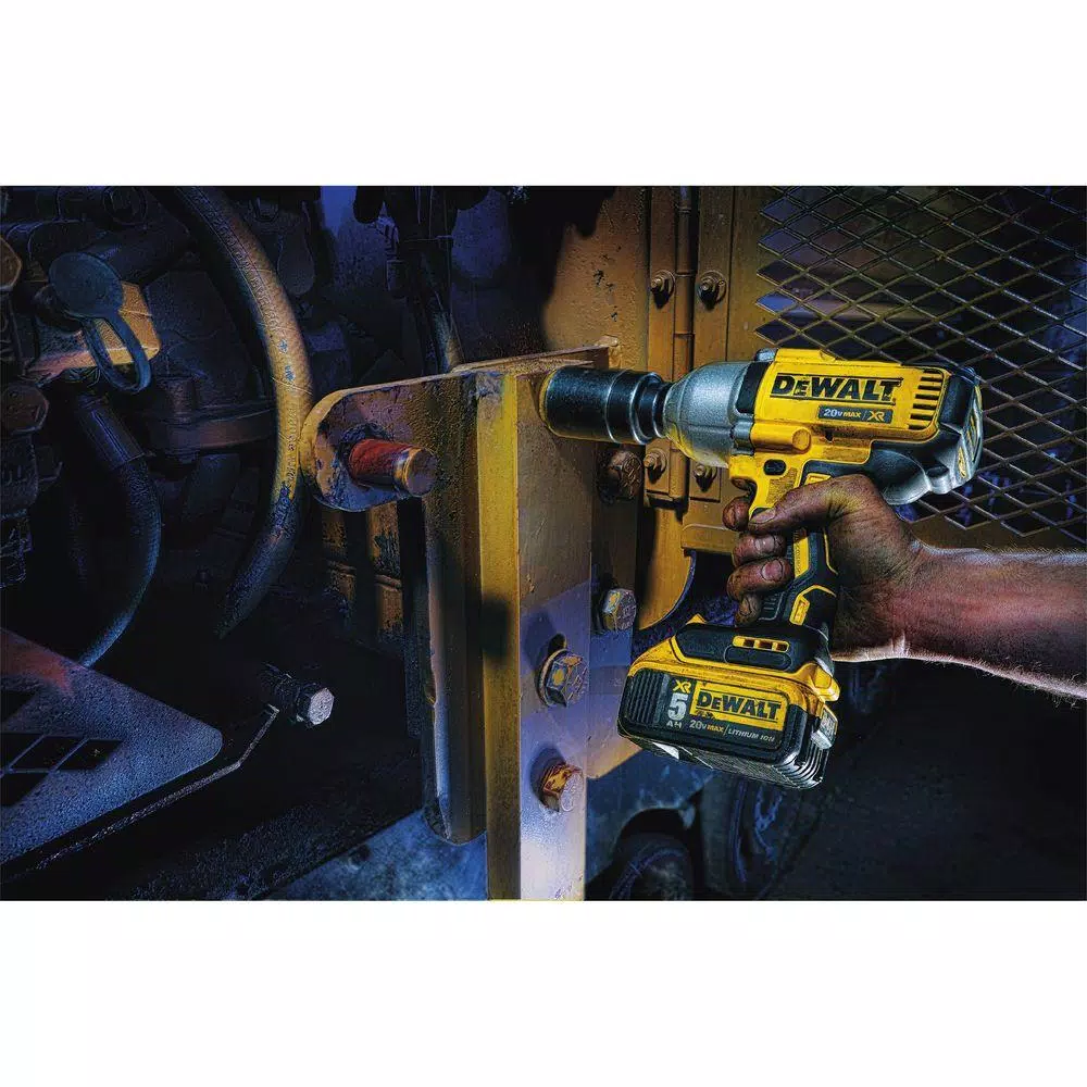 DEWALT 20V MAX XR Brushless 1/2 in. High Torque Impact Wrench Kit with (2) 5.0 Ah Batteries