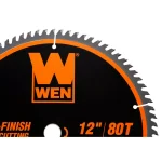 WEN 12-Inch 80-Tooth Fine-Finish Professional Woodworking Saw Blade thumbnail 2