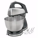 Hamilton Beach Classic Chrome 6-Speed Hand and Stand Mixer with 4 Qt. Stainless Steel Bowl thumbnail 1