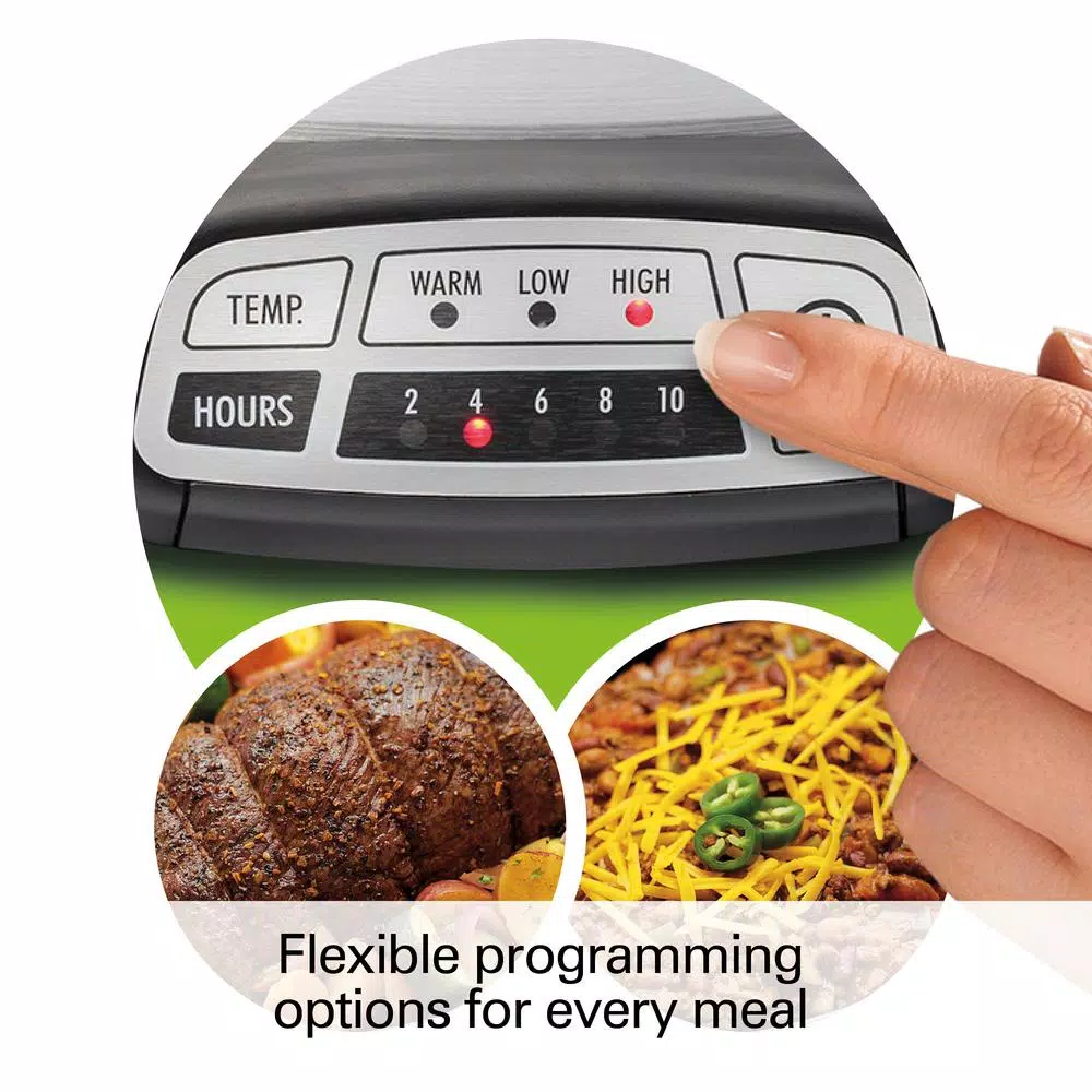 Hamilton Beach 4 Qt. Stainless Steel Programmable Slow Cooker with Built-In Timer