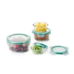 OXO Good Grips Smart Seal 8-Piece Borosilicate Glass Round Food Storage Container Set thumbnail 3