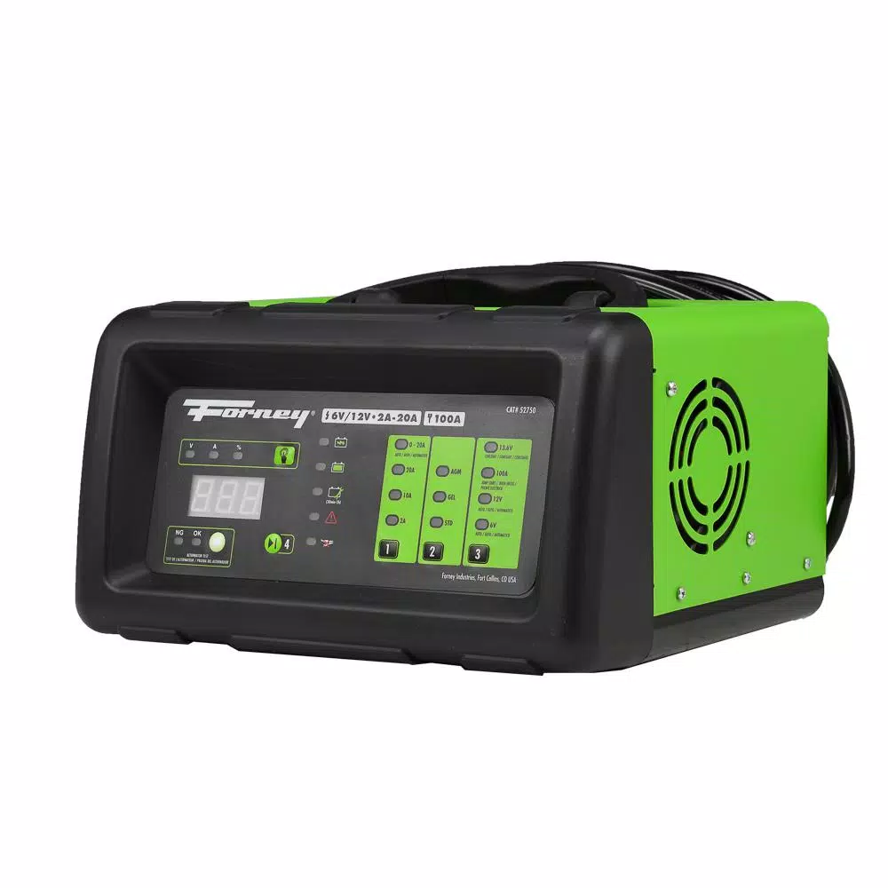 Forney Multi-Voltage Bench Battery Charger, 6V/12V with 100A Engine Start