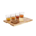 Libbey Craft Spirits 5.5 oz. Whiskey Flight Glass Set with Wood Carrier, 5-Piece Set thumbnail 2